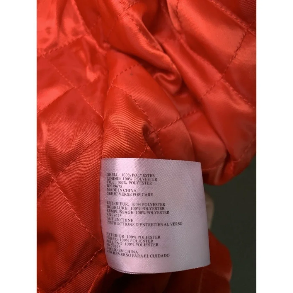 Michael Kors Red Utility Jacket Size XL Zip Pockets Zip-up Quilted Inside